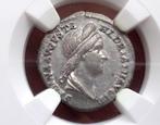 Romeinse Rijk. NGC AU 5/5 - 3/5 Sabina, AD 128 (?)-136/7 AR., Postzegels en Munten, Munten | Europa | Niet-Euromunten