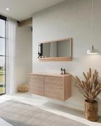 Teakea - Zwevend badmeubel Leah | 4 laden Stokmotief front, Verzenden, Nieuw, Wastafelkast