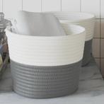 vidaXL Opbergmanden 2 st Ø 24x18 cm katoen grijs en wit, Huis en Inrichting, Verzenden, Nieuw
