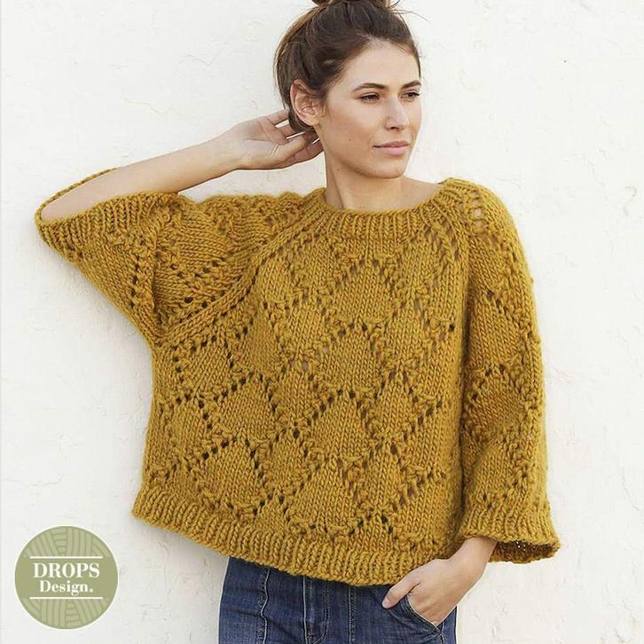 Patroon Gebreide Trui Summer Shells met raglan en kantpa, Hobby en Vrije tijd, Breien en Haken, Ophalen of Verzenden