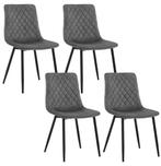 Set van 4 Scandinavische Eetkamerstoelen – Fluweel en Metaa, Huis en Inrichting, Stoelen, Verzenden, Nieuw
