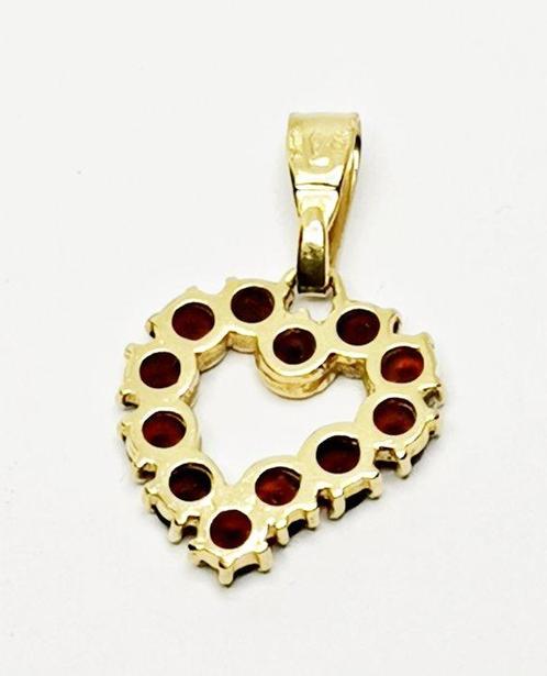 Zonder Minimumprijs - Hanger - 18 karaat Geel goud Granaat, Sieraden, Tassen en Uiterlijk, Antieke sieraden