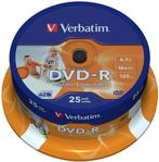 Verbatim DVD-R 4.7 GB Inkjet Printable 25 stuks, Verzenden, Nieuw