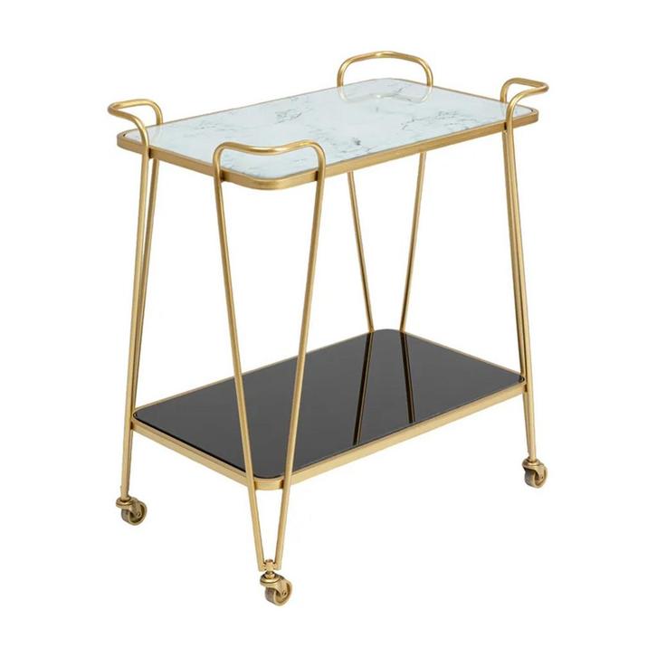 *WOONWINKEL* Kare Design West Coast Gouden Serveertrolley, Huis en Inrichting, Keuken | Keukenelementen, Nieuw, Verzenden