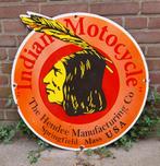 Indian Motocycles Logo Emaille Bord - Ø64cm, Ophalen, Gebruikt