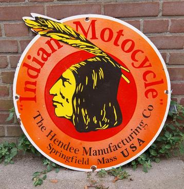 Indian Motocycles Logo Emaille Bord - Ø64cm beschikbaar voor biedingen