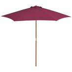 vidaXL Parasol met houten paal 270 cm bordeauxrood, Tuin en Terras, Parasols, Verzenden, Nieuw