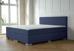 ACTIE! Boxspring Barcelona 140 200 Blauw, Nieuw, 140 cm, Twijfelaar, 200 cm