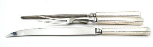 Snijwerk, Carving fork and knife - 0 cm - .900 zilver, Antiek en Kunst, Antiek | Goud en Zilver