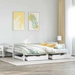 vidaXL Slaapbank met onderschuifbed/lades zonder matras, Huis en Inrichting, 90 cm, Eenpersoons, Verzenden, Wit