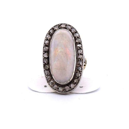Ring - 18 karaat Geel goud - 22.00ct. tw. Opaal - Diamant -, Sieraden, Tassen en Uiterlijk, Ringen