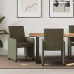 vidaXL Dining Stoelen met Wielen 2 pcs Leger groen 57 x 66 x, Huis en Inrichting, Stoelen, Verzenden, Nieuw