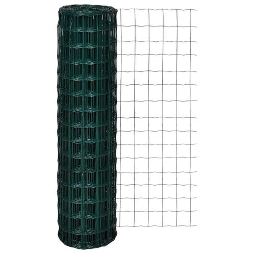 vidaXL Euro hek 10x1,5 m staal groen, Tuin en Terras, Schuttingen, Nieuw, IJzer, 1 tot 2 meter, Verzenden