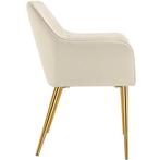 Eetkamerstoel Avane, fluweellook, gestoffeerd - beige, Set v, Huis en Inrichting, Stoelen, Verzenden, Nieuw