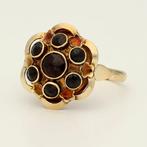 Zonder minimumprijs - Ring - 14 karaat Geel goud - granaat, Nieuw