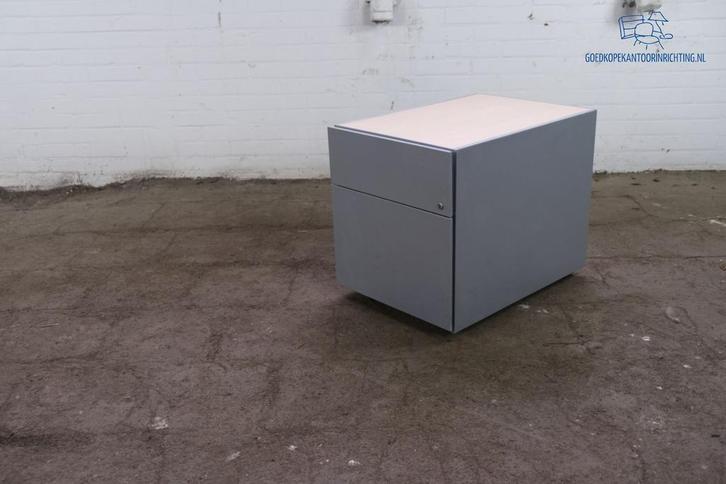 Gispen | Tweedehands | Ladeblok | Grijs | Met ahorn blad | 2, Zakelijke goederen, Kantoor en Winkelinrichting | Kantoormeubilair en Inrichting