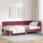 vidaXL Hoekbedframe met Matras Anders met hoofdeinde 2 pcs, Verzenden, Nieuw, Rood, Stof