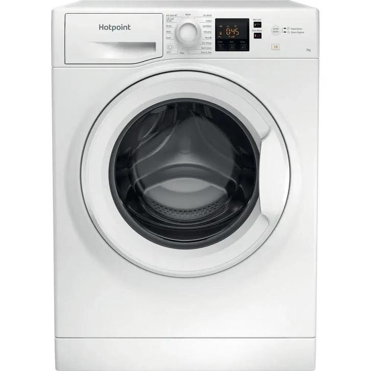 Hotpoint NSWF743UW - Wasmachine - 7 kg - 1400 tpm -, Witgoed en Apparatuur, Wasmachines, Zo goed als nieuw, Voorlader, 85 tot 90 cm