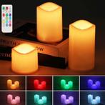 Set van 3 RGB LED Kaarsen met Afstandsbediening en Timer, Verzenden, Nieuw