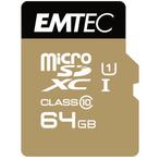 Emtec MicroSDXC 64GB + Adapter CL10 Gold+ UHS-I 85MB/s, Nieuw, Ophalen of Verzenden