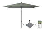 Platinum Riva stokparasol 2.5x2.5 - Olive met voet en hoes, Verzenden, Nieuw, Overige materialen