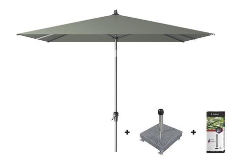 Platinum Riva stokparasol 2.5x2.5 - Olive met voet en hoes, Tuin en Terras, Tuinsets en Loungesets, Nieuw, Overige materialen