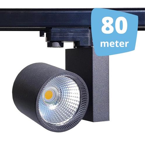 80x 30W LED Track Spot Spirit Zwart 3500K Warmwit + 80m, Zakelijke goederen, Kantoor en Winkelinrichting | Winkel en Inventaris