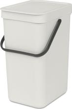 Brabantia Sort & Go Prullenbak - 12 liter - Light Grey, Huis en Inrichting, Woonaccessoires | Prullenbakken, Verzenden, Nieuw