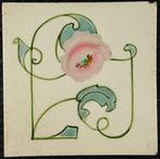 Jugendstil Tegel - Floraal decor - H. Richards - Art Nouveau, Antiek en Kunst