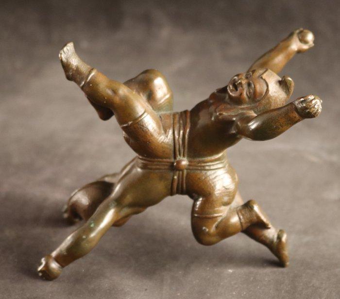 Antiek beeld - sculptuur, Chinese acrobaten - 12 cm - Brons, Antiek en Kunst, Antiek | Keramiek en Aardewerk