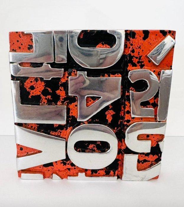 Karl Lagasse - GOD BLESS ORANGE ABSTRAIT (Dernière œuvre, Antiek en Kunst, Kunst | Designobjecten