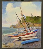 Christiane Stenfort - Bateaux à Etretat, Antiek en Kunst