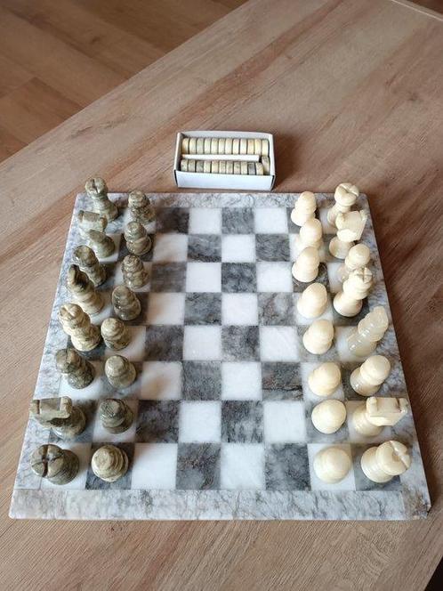 Schaakspel - dama - Marmer, Antiek en Kunst, Curiosa en Brocante