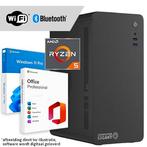 Ryzen 5 compleet - WiFi + BT + Windows + Office 2024 (Word,, Computers en Software, Desktop Pc's, Nieuw