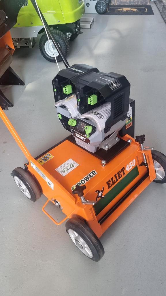 Verticuteermachine 45cm. Eliet met EGO 56V Accu aandrijving, Tuin en Terras, Verticuteermachines, Nieuw, Ophalen