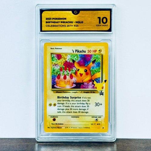 Pokémon Graded card - Birthday Pikachu 25 - Pokémon - GG 10, Hobby en Vrije tijd, Verzamelkaartspellen | Pokémon