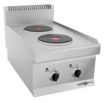 GGM Gastro | Elektrische kookplaat - 4,6 kW - 2 ronde platen, Verzenden, Nieuw, Inbouw