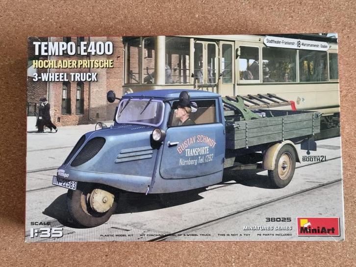 MiniArt 38025 Tempo E400 Hochlader Pritsche 1:35, Hobby en Vrije tijd, Modelbouw | Auto's en Voertuigen, Verzenden