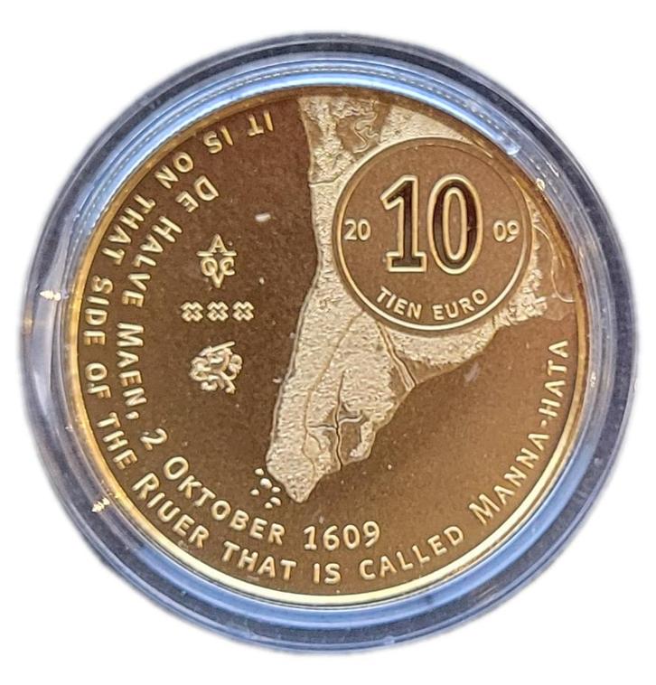 Gouden 10 euro 2009 Proof munt: Manhattan tientje, Postzegels en Munten, Munten | Nederland, Losse munt, Goud, Verzenden