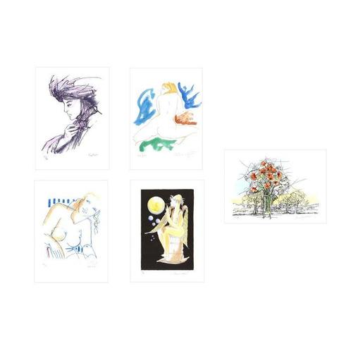 Ouvrage de 5 lithographies originales rehaussées -, Antiek en Kunst, Antiek | Overige Antiek