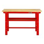 Werkbank rood 150 cm met hardhouten blad, Ophalen of Verzenden, Nieuw