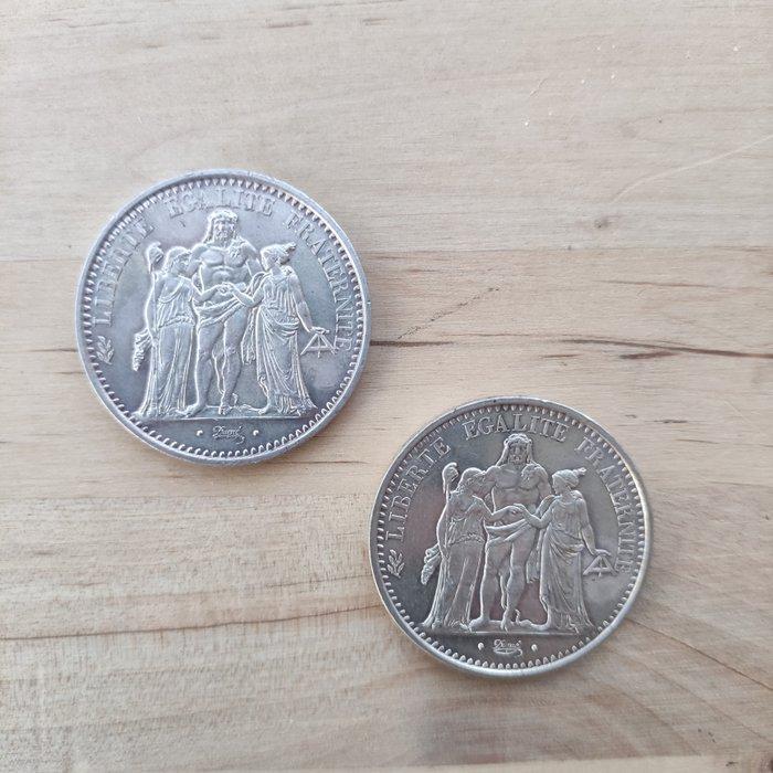 Frankrijk. 10 Francs 1967 Hercule (2 moedas) (Zonder, Postzegels en Munten, Munten | Europa | Niet-Euromunten