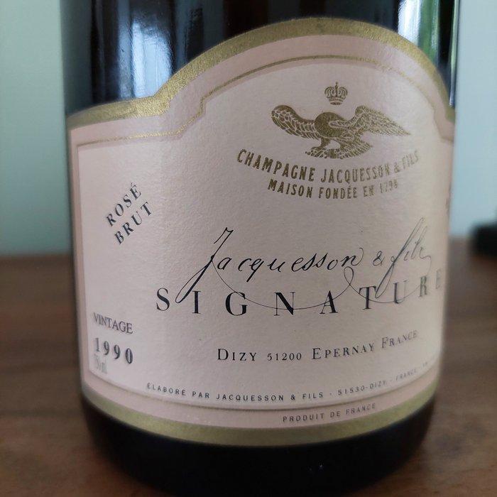 1990 Jacquesson, Signature Rosé Brut Vintage - Champagne - 1, Verzamelen, Wijnen