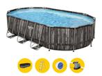 Bestway Power Steel Oval zwembad - 610 x 366 x 122 cm - met