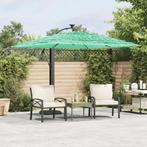 vidaXL Parasol met stalen paal 246x246x230 cm groen, Tuin en Terras, Parasols, Verzenden, Nieuw, 2 tot 3 meter