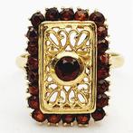 Ring - Geel goud Granaat, Sieraden, Tassen en Uiterlijk, Antieke sieraden