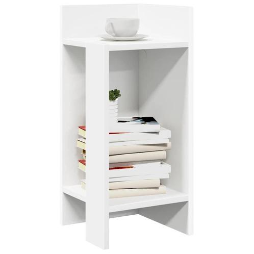 vidaXL Bijzettafels 2 st met plank 25,5x27x60 cm wit, Huis en Inrichting, Tafels | Bijzettafels, Nieuw, Verzenden