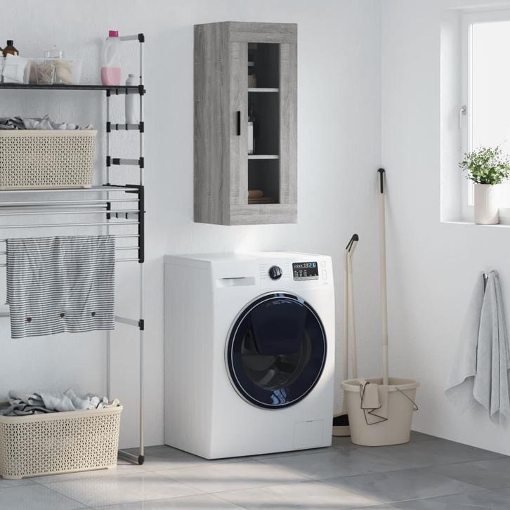 vidaXL Hangkast 34,5x34x90 cm grijs sonoma eikenkleurig, Huis en Inrichting, Kasten | Buffetkasten, 25 tot 50 cm, Nieuw, Overige houtsoorten