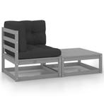 vidaXL 2-delige Loungeset met kussens massief grenenhout, Tuin en Terras, Verzenden, Nieuw, Loungeset