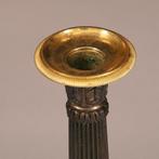 Stel van 2 bronzen deels vergulde kandelaren empire ca 1810, Antiek en Kunst, Ophalen of Verzenden